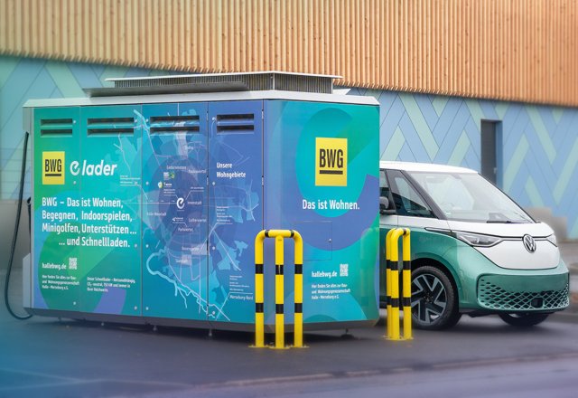 E-Auto Schnellladestation der meEnergy am Holzplatz für Elektrofahrzeuge